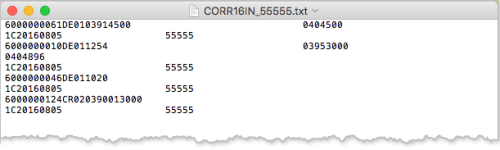 Corrections file
